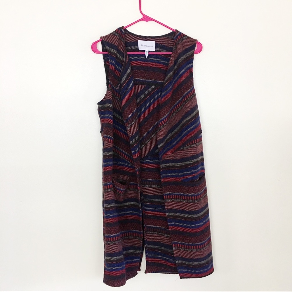 BCBGeneration Long Swing Back Tribal Vest